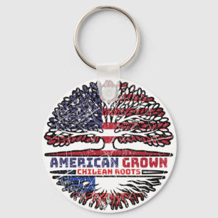 Chile Chilean US American USA United States Tree Keychain