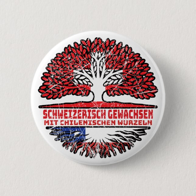 Chile Chilenisch Schweizer Schweiz Baum Wurzel Button (Front)