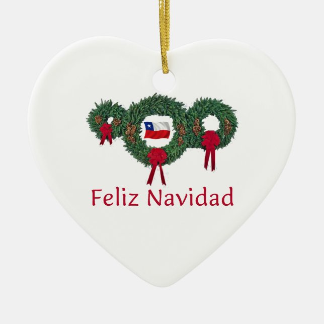 Chile Christmas 2 Ceramic Ornament (Front)