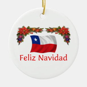 Chile Christmas Ceramic Ornament
