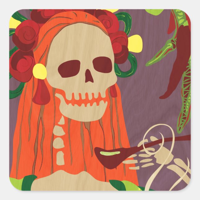 chile colorado square sticker (Front)