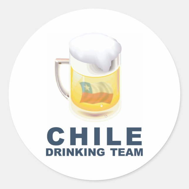 Chile Drinking Team Classic Round Sticker (Front)