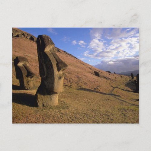 Chile Easter Island Hillside with Moai Postcard