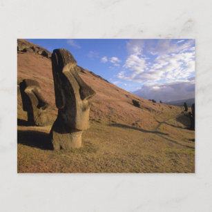 Chile, Easter Island. Hillside with Moai Postcard