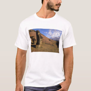 Chile, Easter Island. Hillside with Moai T-Shirt