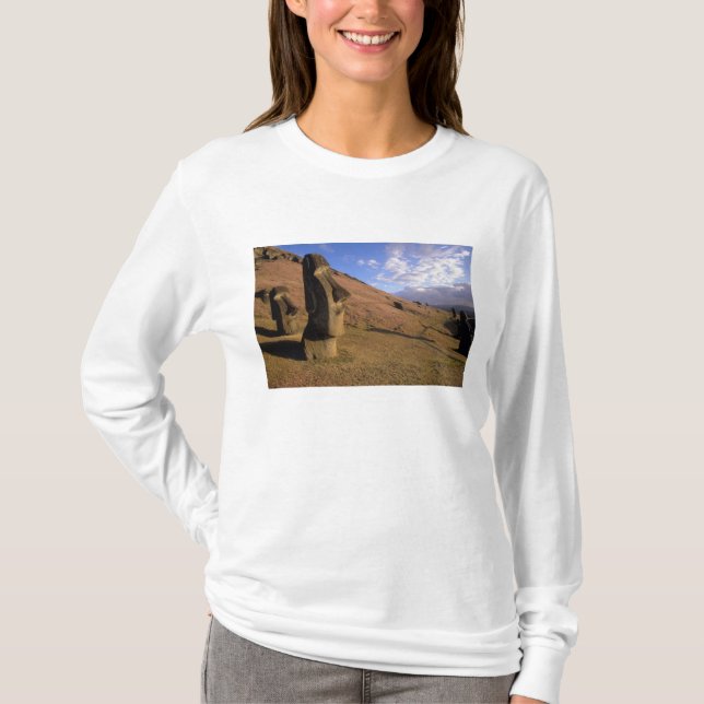 Chile, Easter Island. Hillside with Moai T-Shirt (Front)