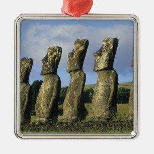 Chile, Easter Island, Rapa Nui, Ahu Akivi Metal Ornament