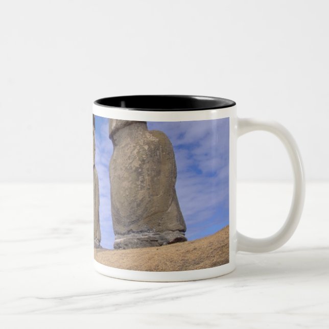 Chile, Easter Island. The 15 Moais at Ahu Two-Tone Coffee Mug (Right)