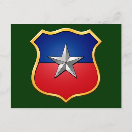 Chile Escudo 2010 flag Chilean shield badge Postcard