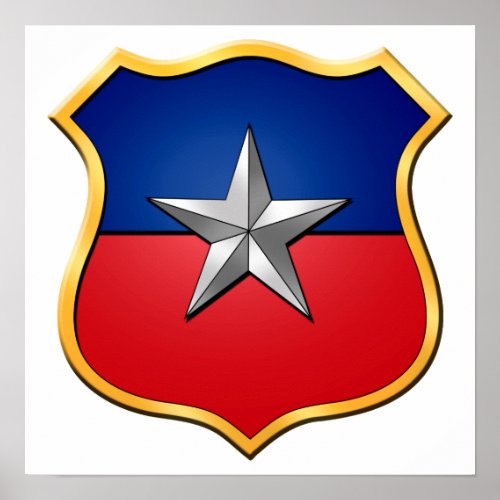 Chile Escudo 2010 flag Chilean shield badge Poster