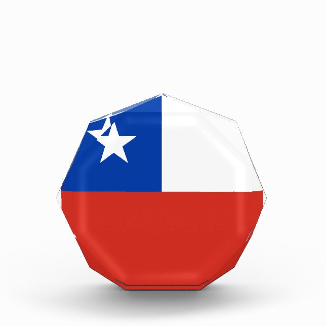 Chile Flag Acrylic Octagon Award (Front)