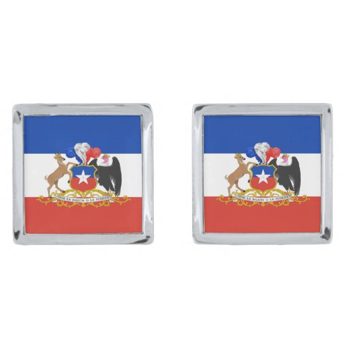 Chile Flag and Coat Of Arms Patriotic Cufflinks