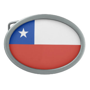 Chile Flag Belt Buckle