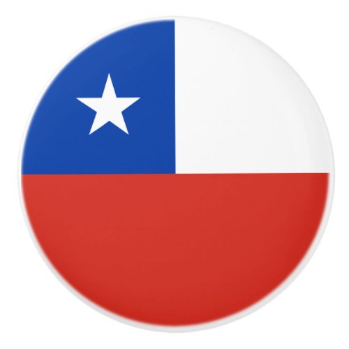 Chile Flag Ceramic Knob