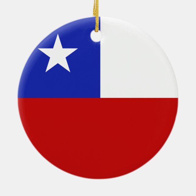 Chile Flag Ceramic Ornament (Back)