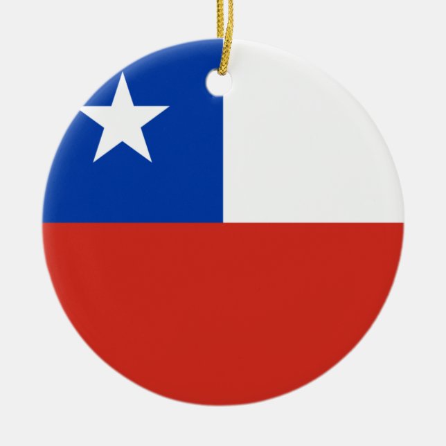 Chile flag Ceramic Ornament (Front)