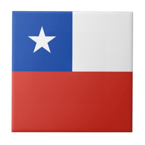 Chile flag ceramic tile