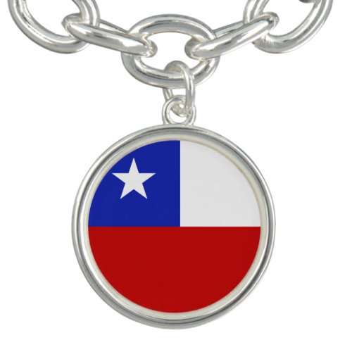 Chile Flag Charm Bracelet