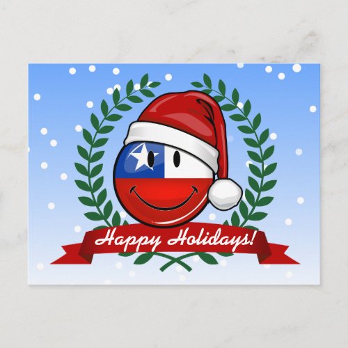 Chile Flag Christmas Style Holiday Postcard