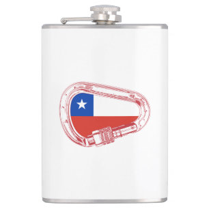 Chile Flag Climbing Carabiner Flask