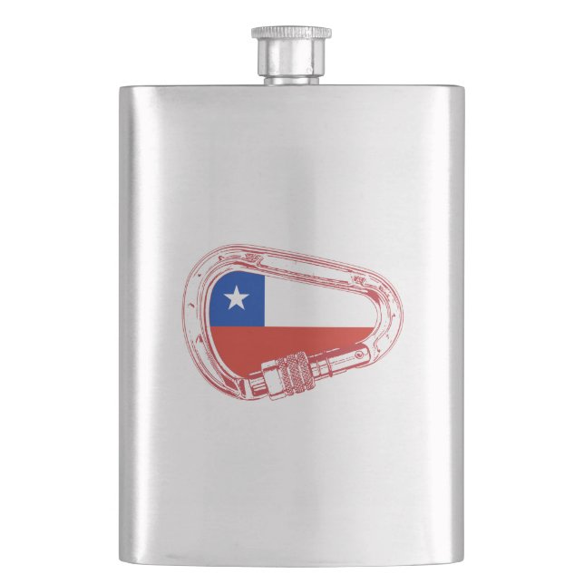Chile Flag Climbing Carabiner Flask (Front)