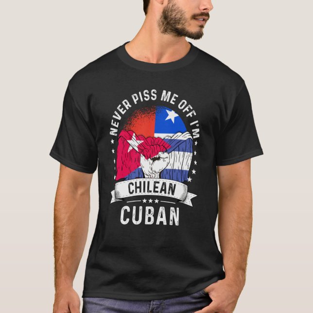 Chile Flag Cuba Grown  Humor Citizen Pride T-Shirt (Front)