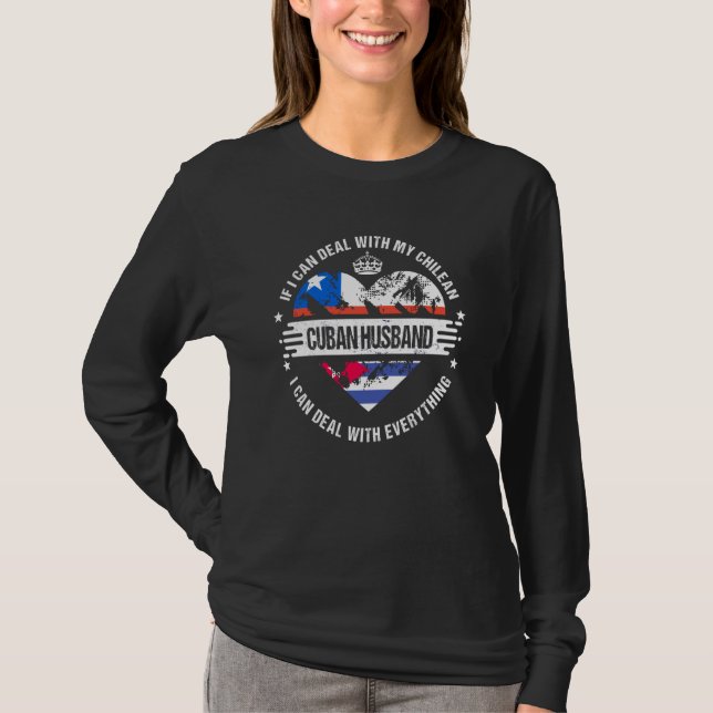 Chile Flag Cuba Grown  Husband Country T-Shirt (Front)
