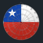 Chile flag dart board<br><div class="desc">Flag of Chile: "By reason or by force" → "By reason or by force".</div>