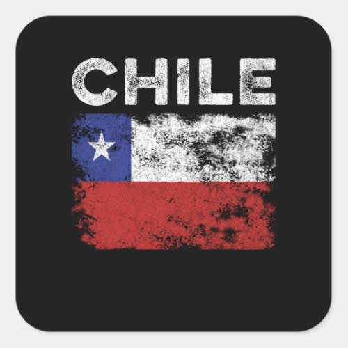 Chile Flag Distressed _ Chilean Flag Square Sticker