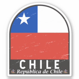 Chile Flag Emblem Distressed Vintage Sticker
