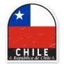 Chile Flag Emblem Distressed Vintage Sticker