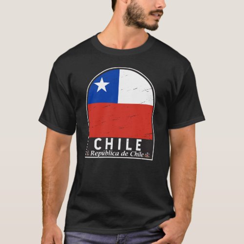 Chile Flag Emblem Distressed Vintage T_Shirt