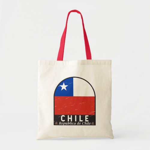 Chile Flag Emblem Distressed Vintage Tote Bag