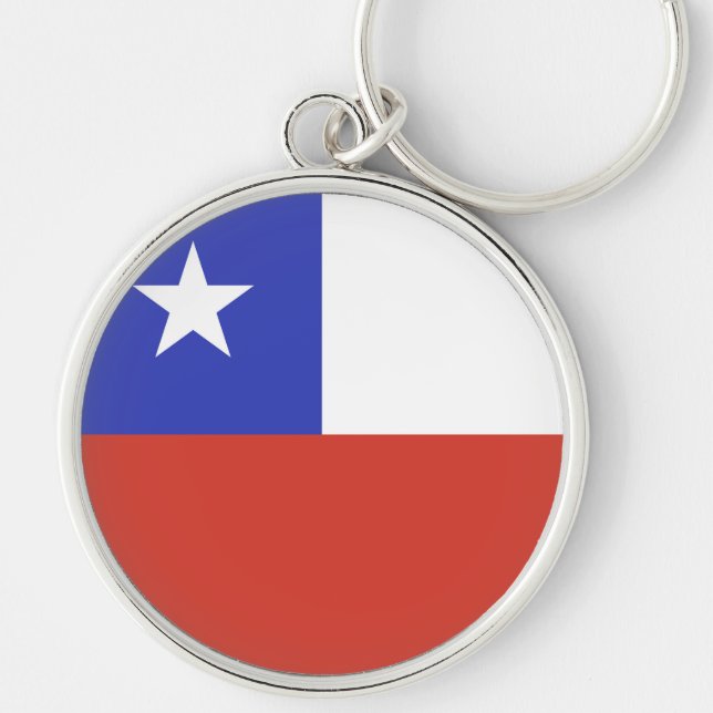 Chile Flag Emblem Keychain (Front)