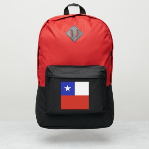 Chile Flag Emblem Port Authority Backpack