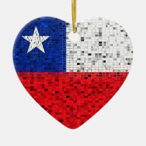Chile Flag glitter ornament