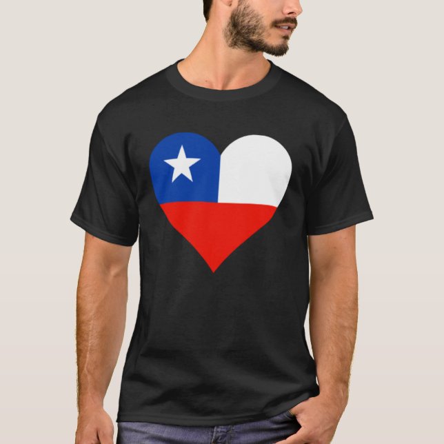 Chile Flag Heart Chile  Love Chile T-Shirt (Front)