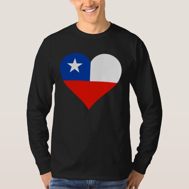 Chile Flag Heart Chile  Love Chile T-Shirt (Front)