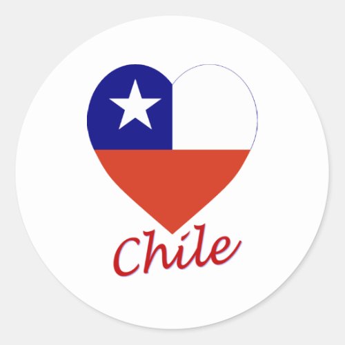 Chile Flag Heart Classic Round Sticker