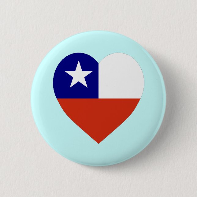 Chile Flag Heart Pinback Button (Front)