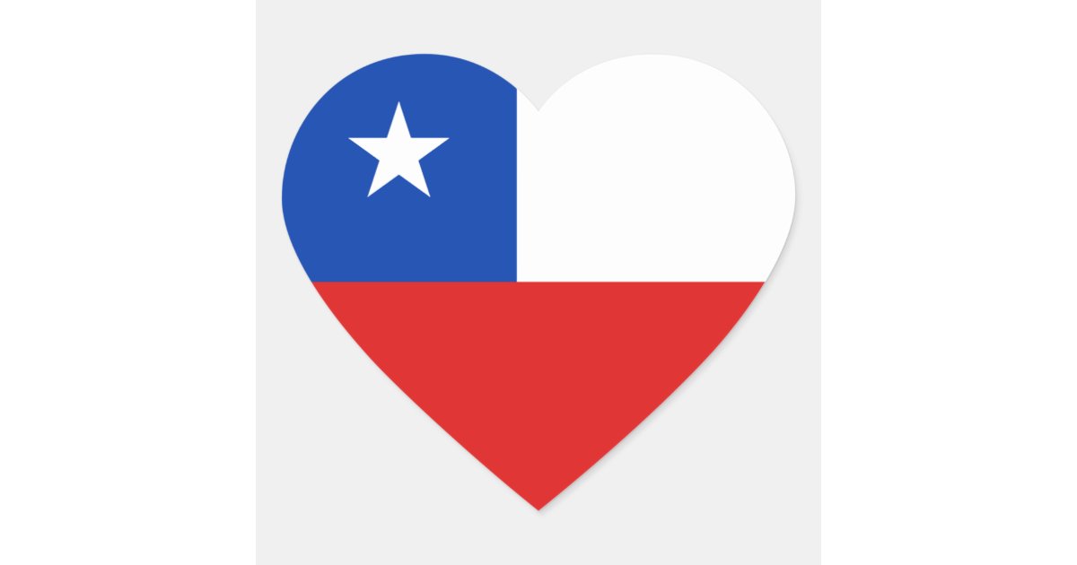 Chile Flag Heart Sticker Zazzle