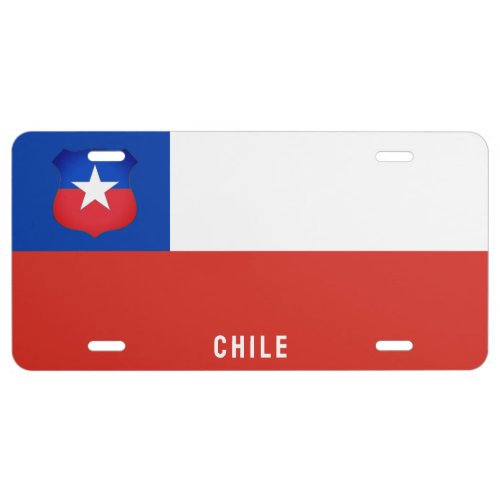 Chile Flag Lesser coa superimposed License Plate
