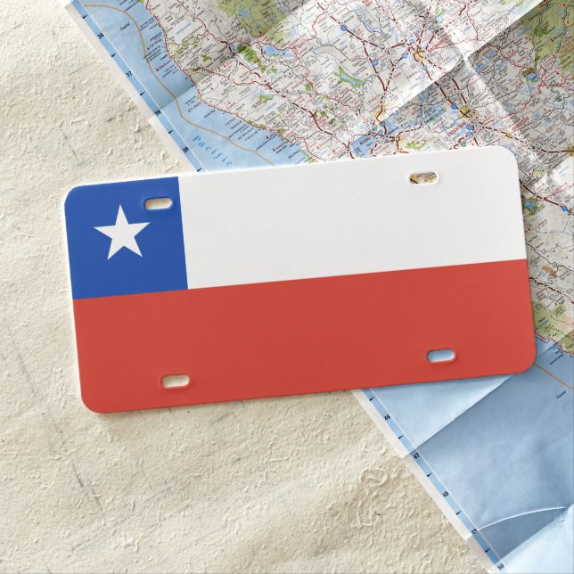 Chile Flag License Plate (In Situ)