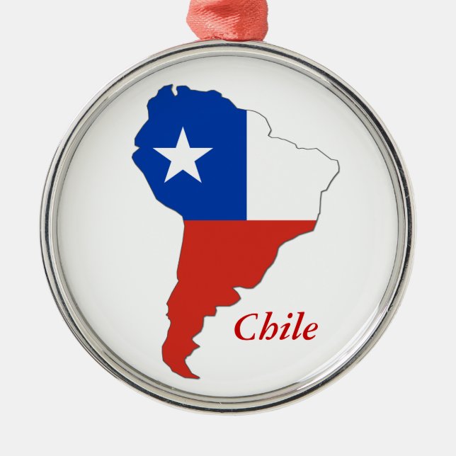Chile Flag Map South America Christmas Ornament (Front)
