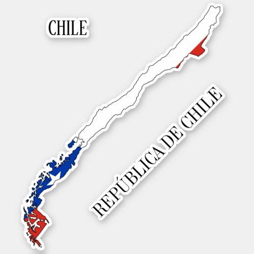 Chile Flag Map Sticker