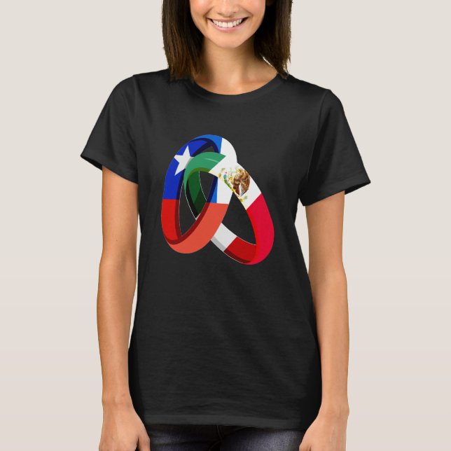 Chile Flag Mexico Grown Ring Marriage Wedding T-Shirt (Front)