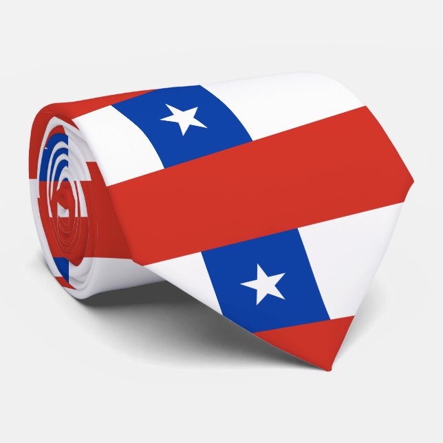 Chile flag neck tie (Rolled)