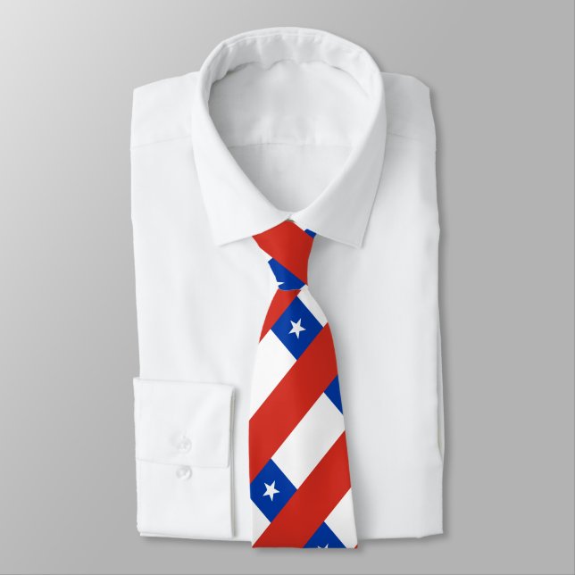 Chile Flag Neck Tie (Tied)