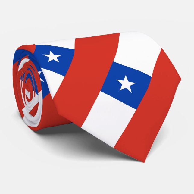 Chile Flag Neck Tie (Rolled)