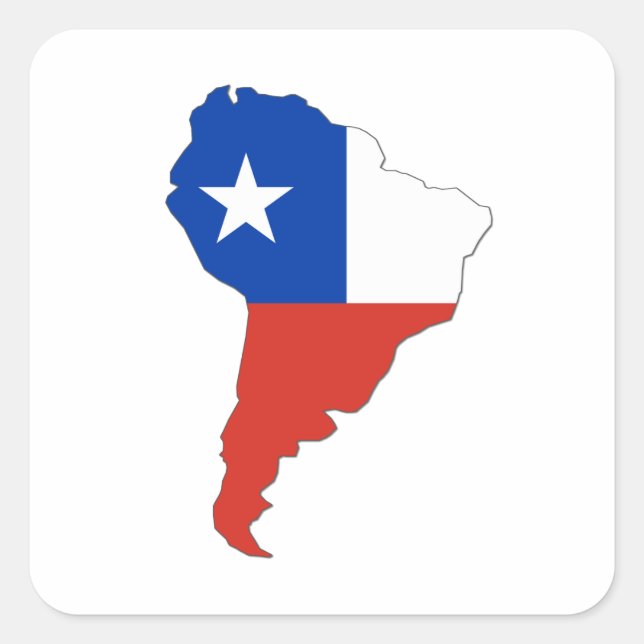 Chile Flag on a Map of South America Square Sticker (Front)